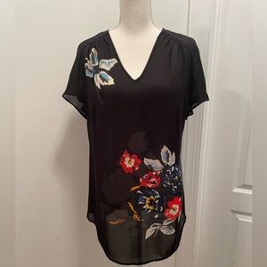 CAbi, Size S, Sheer Floral Top